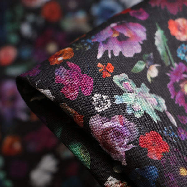 Floral Edit Black - Liberty Sycamore Linen