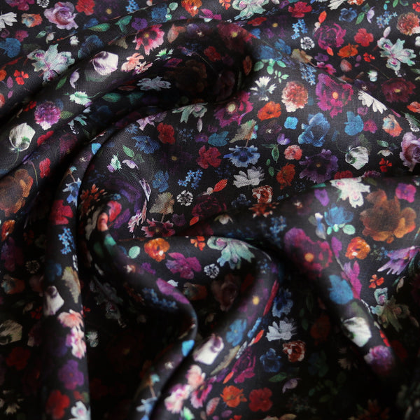Floral Edit Black - Liberty Sycamore Linen