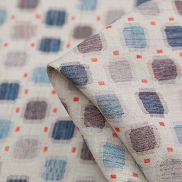Boxed Colour Washed Printed Linen