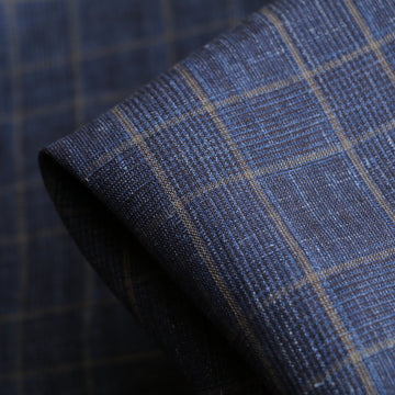 Caramel Grid Linen Check