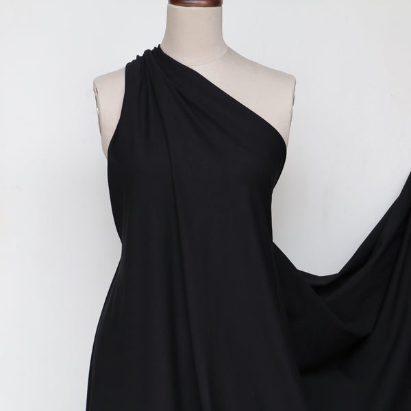 Middle Stretch Black Cotton Jersey