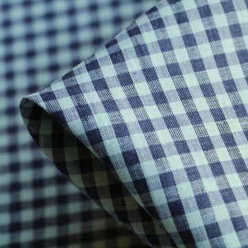 Minted Navy Check Linen