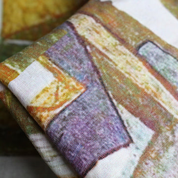 A Cubist Dream Washed Printed Linen