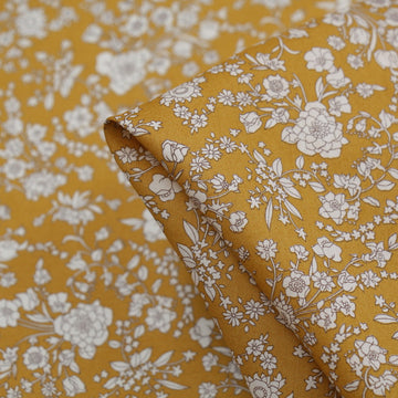 Summer Blooms Mustard - Liberty Tana Lawn