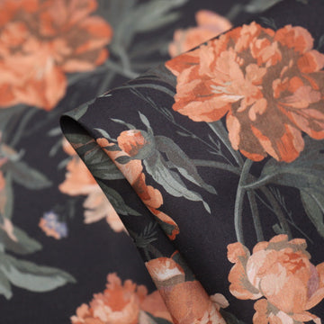 Decadent Bloom Black - Liberty Tana Lawn