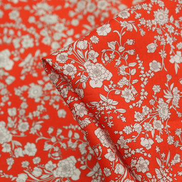 Summer Blooms Red  - Liberty Tana Lawn