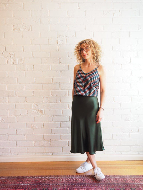 Jungle Green Silk Satin