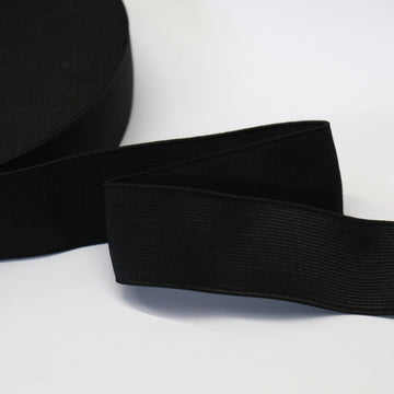 Knitted Non-Roll Elastic (38mm) - Black