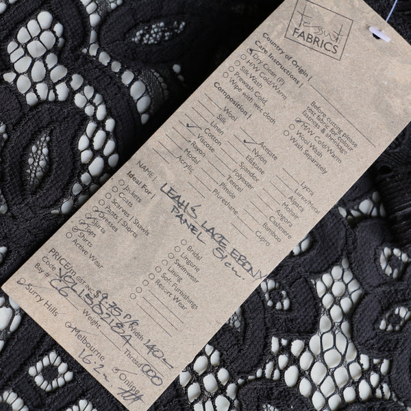 Leah's Lace Ebony - Panel Lace