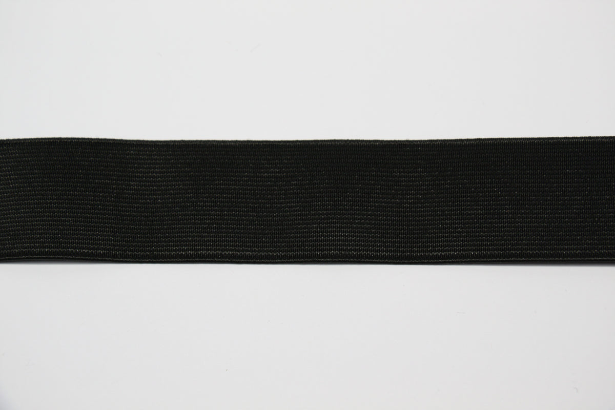 Knitted Non-Roll Elastic (38mm) - Black