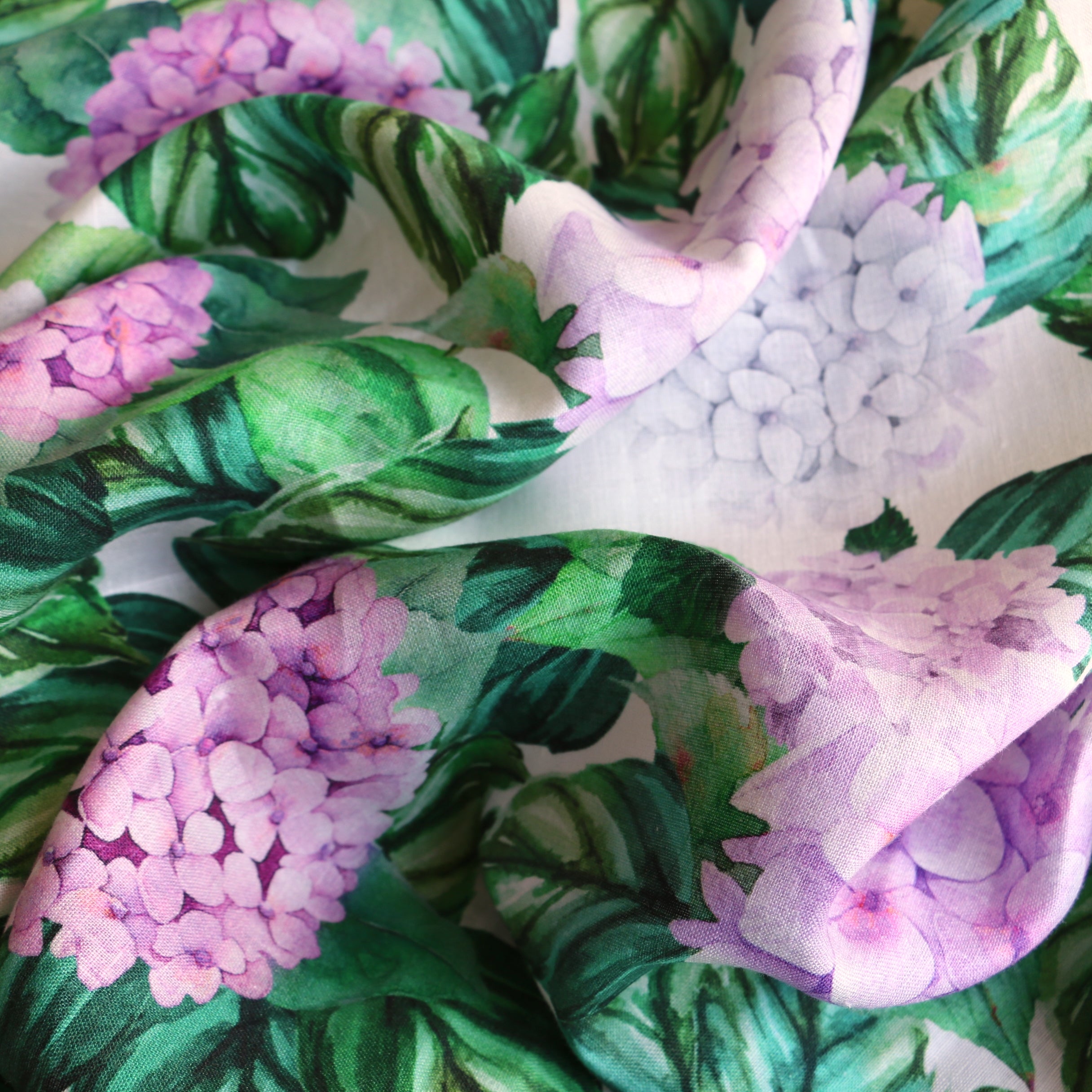 Sweet Hydrangea Printed Linen