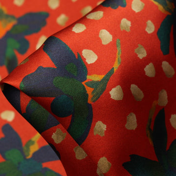 Sun Daisy Red - Liberty Silk Satin