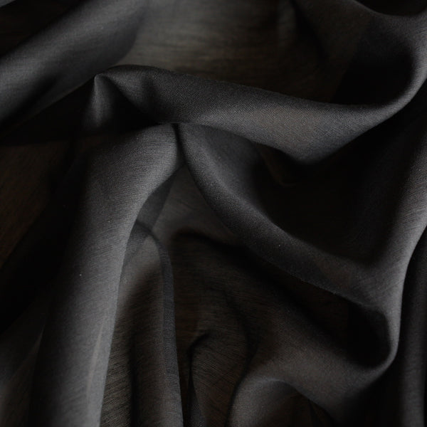 Black Silk/Cotton Voile