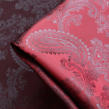 Lin Paisley Burgundy/Black - Fancy Lining (147cm wide)