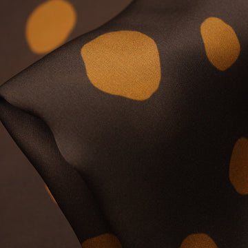 Choc Coated Caramel Silk Satin Chiffon