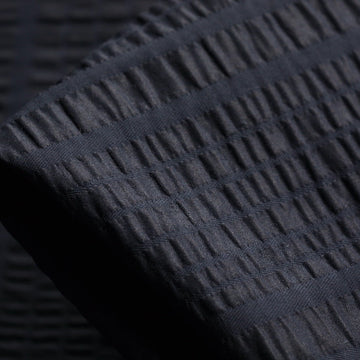 Rippling Navy Stretch Seersucker