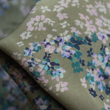 Pixies On Olive - Silk Crepe De Chine