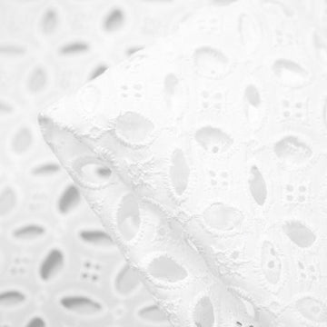 White Floral Embroidery Anglaise