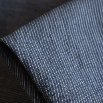 Thin Navy Stripe Washed Linen
