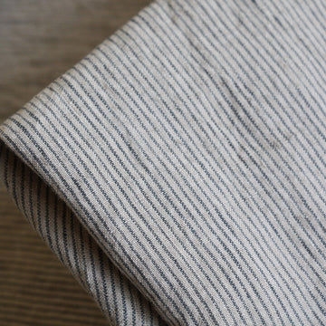 Thin Beige Stripe Washed Linen