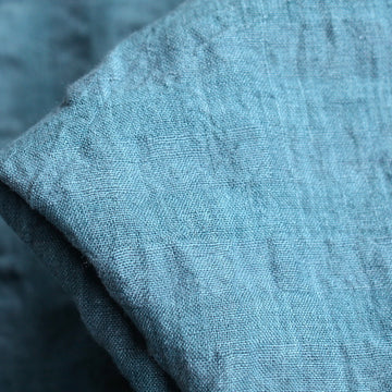 Self Check Teal Washed Linen