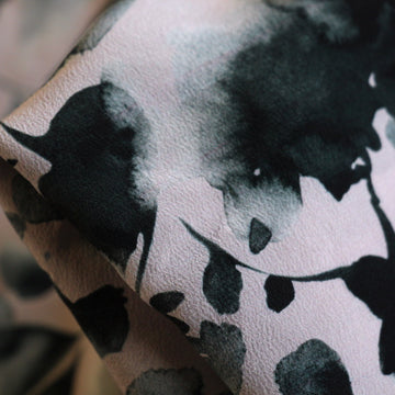 Floral Ink On Pink Silk CDC