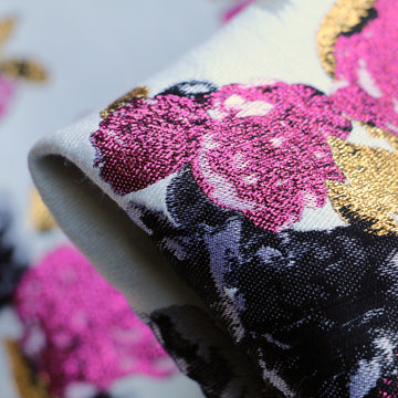Cream & Magenta Brocade