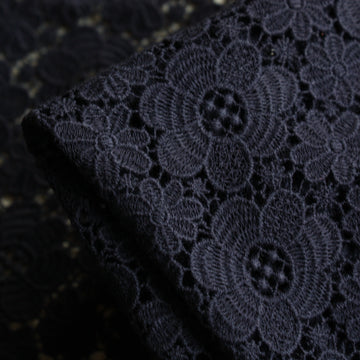 Navy Field Guipure Lace