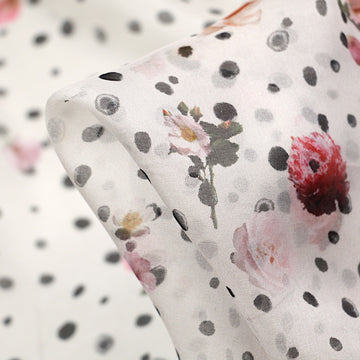 Spotted Rose Silk Chiffon