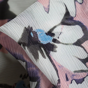 Abstract Floral Crinkle Georgette