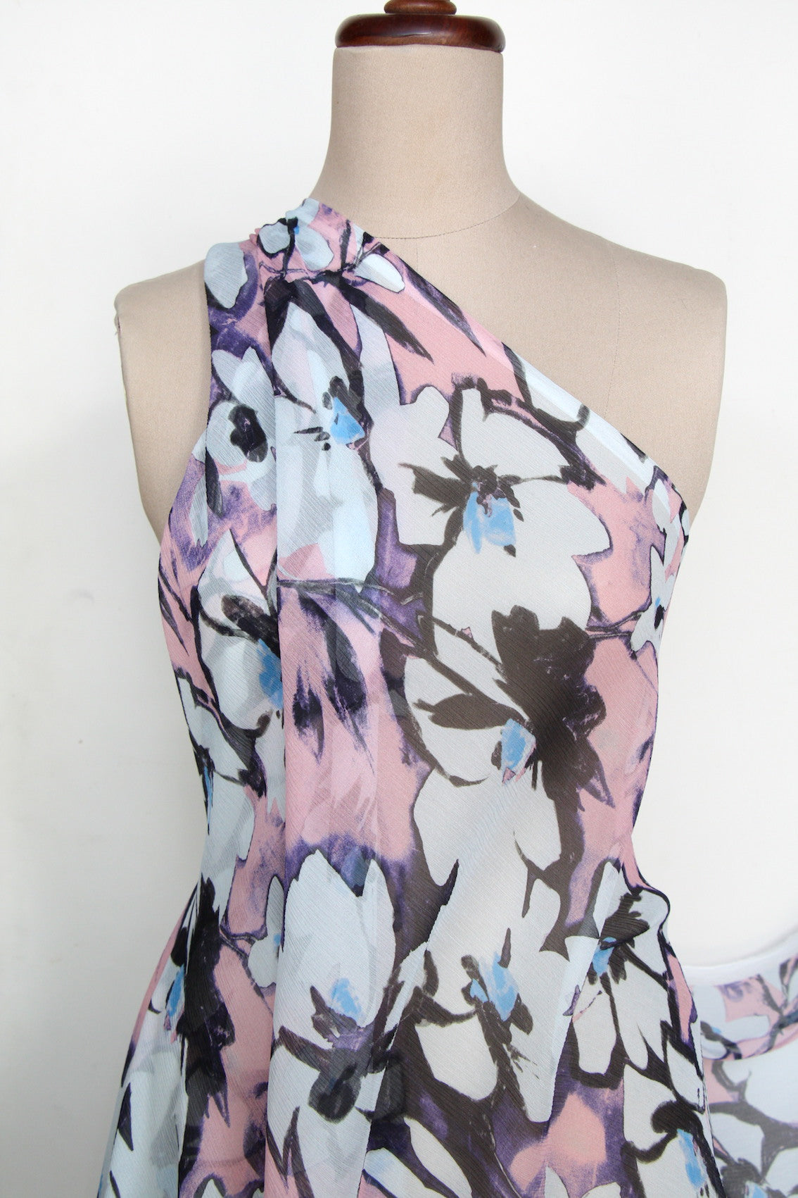 Abstract Floral Crinkle Georgette