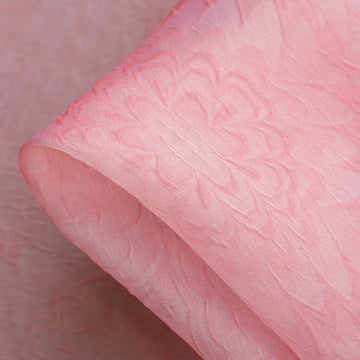 Rose Petal Jacquard Organza