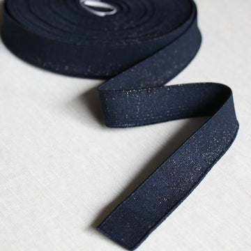 Metallic Fancy Elastic (25mm/ 1") - Navy
