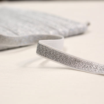 Metallic Fancy Elastic (10mm/ 3/8") - Silver