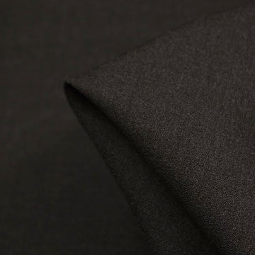 Dark Charcoal Empire Wool Crepe