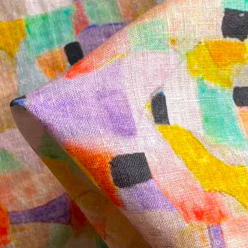 Pastello Washed Printed Linen