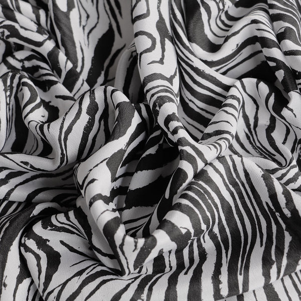 Ebony Twisters - Silk Crepe De Chine