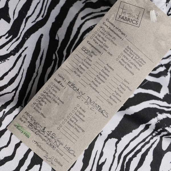 Ebony Twisters - Silk Crepe De Chine