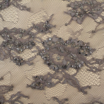 Mauve Embroidered Tulle