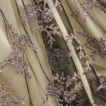 Black Embroidered Tulle