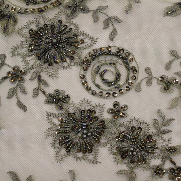 Olive Embroidered Tulle