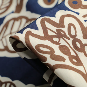 Stardust Foliage Navy Viscose Poplin