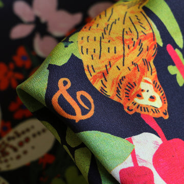 Midnight Jungle - Silk Crepe De Chine