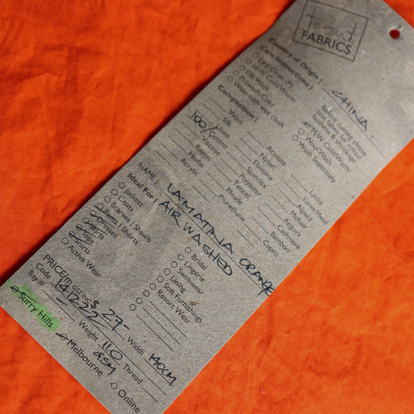 Lamatina Orange Cotton Poplin