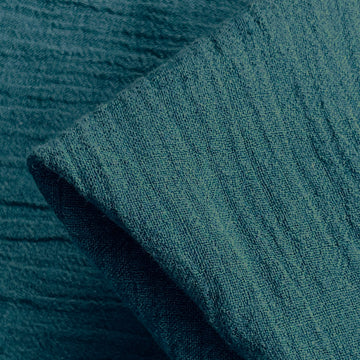 Teal Crinkle Linen
