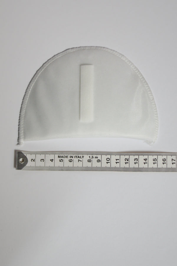 White Covered Shoulder Pads with Velcro - 7mm - Set in sleeve