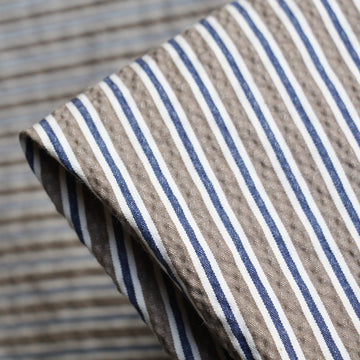 Designer Khaki Stripe Seersucker