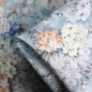 Pretty In Blue Printed Linen