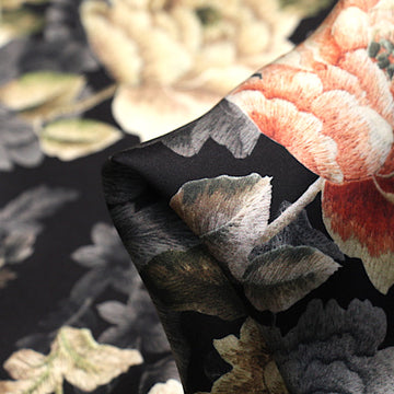 Cabbage Roses Silk Satin