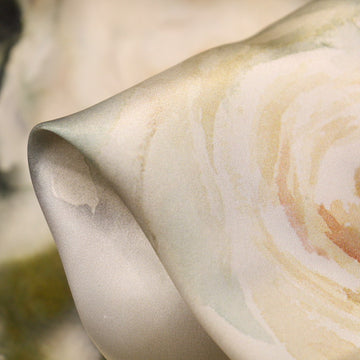 Snow Roses Silk Satin